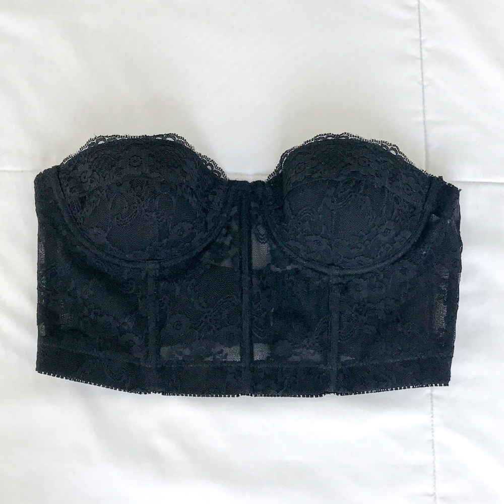 LIKE NEW Black Strapless Wire Cage Corset!